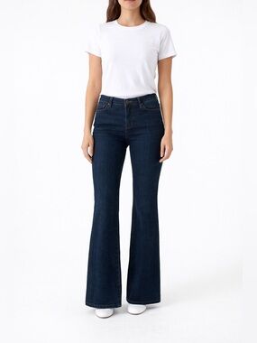 Zara Dark Blue High Waisted Flare Jeans